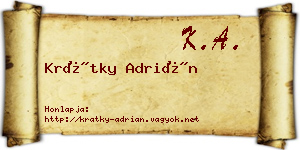Krátky Adrián névjegykártya