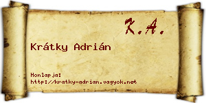 Krátky Adrián névjegykártya